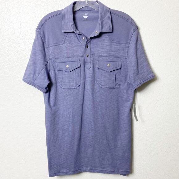 INC International Concept Men Short Sleeve Polo Blue Granite Size Small NEW - Picture 1 of 4